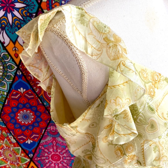 Y2K Sheer Boho Floaty Camisole Sz 12 - Picture 4 of 5